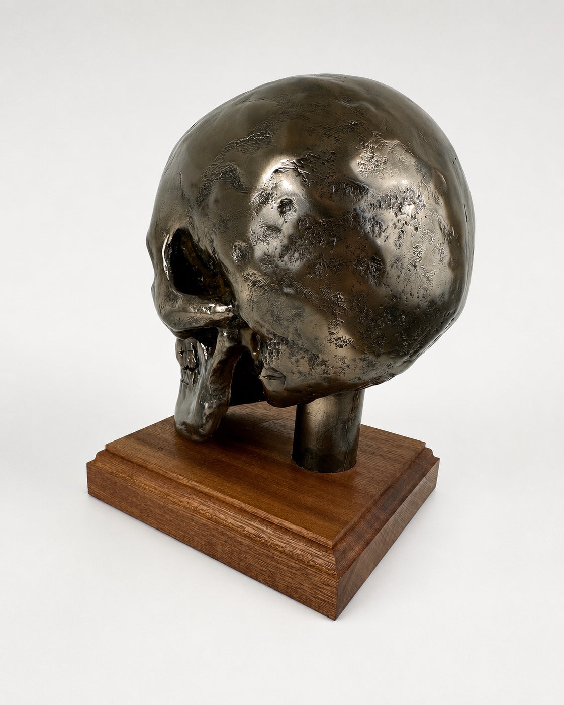 Life Size Cold Cast Bronze Skull – Beret, Hat & Headset Holder