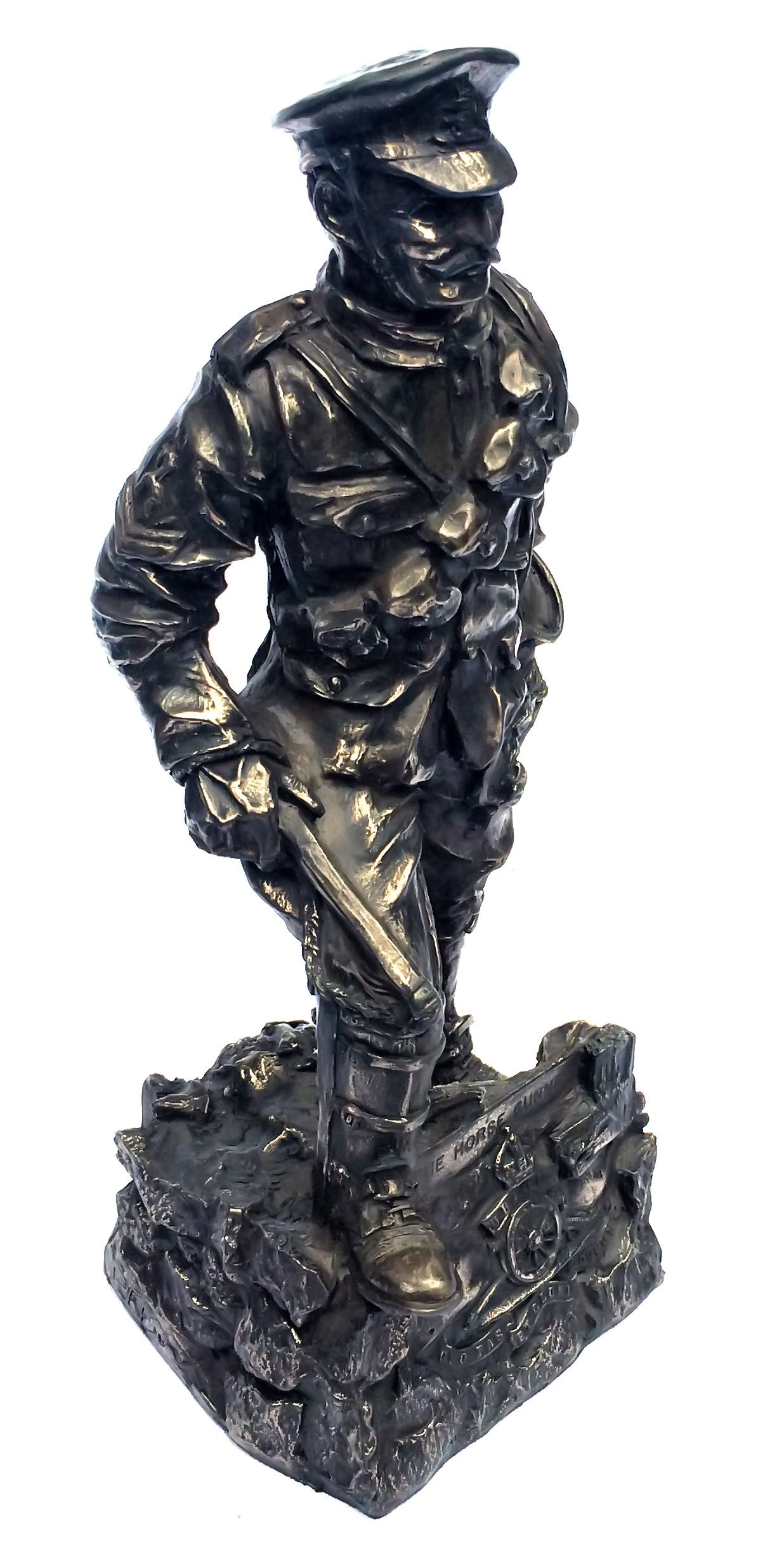 WW1 Horse Gunner Cold Cast Bronze Military Statue Sculpture