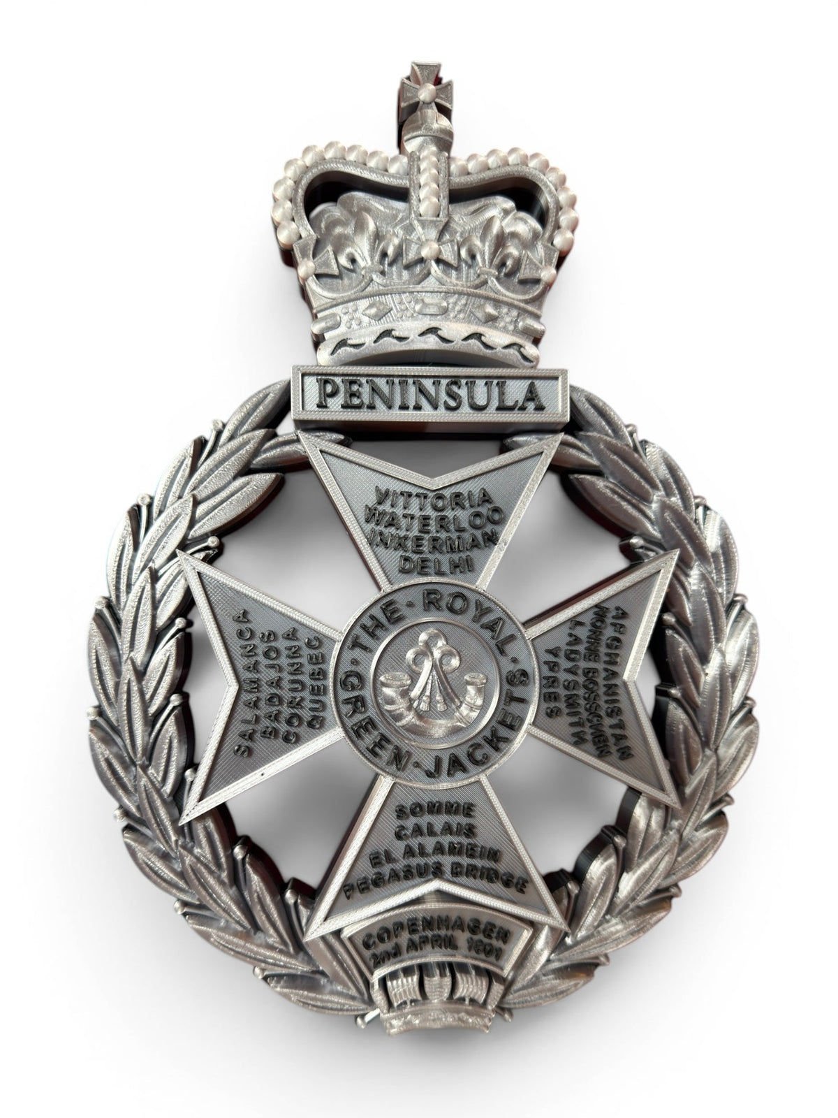 Royal Green Jackets Silver & Black Cap Badge | Officially Licensed