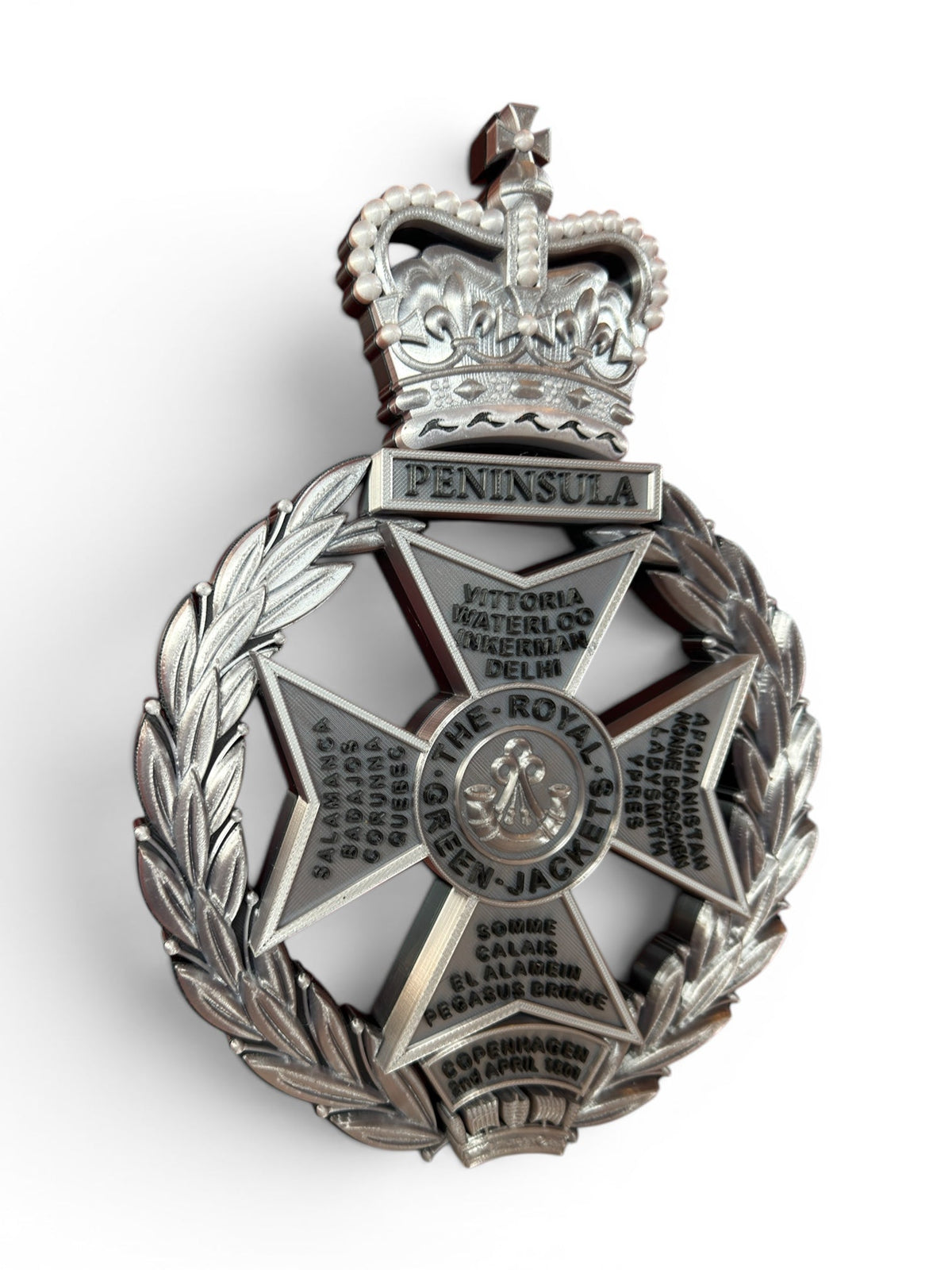 Royal Green Jackets Silver & Black Cap Badge | Officially Licensed