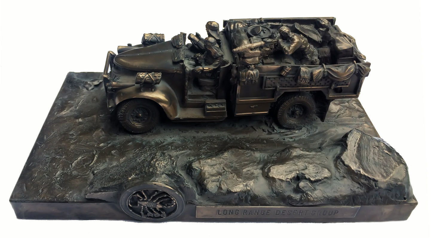Long Range Desert Group Chevrolet Cold Cast Bronze Statue