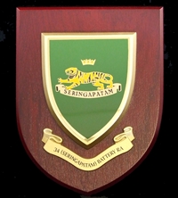 34 (Seringapatam) Royal Artillery (Royal Regiment Of Artillery) (RA) Wall Shield Plaque