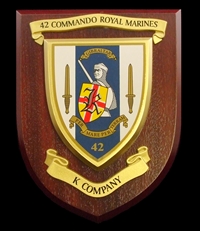 K Company 42 Commando Royal Marines (RM) Wall Shield Plaque