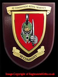 M  Company 42 Commando Royal Marines (RM) Wall Shield Plaque