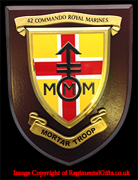 Mortar Troop 42 Commando Royal Marines (RM) Wall Shield Plaque